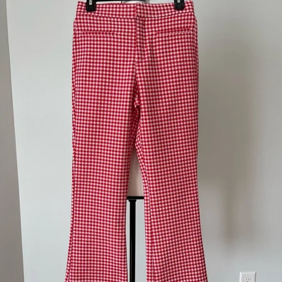 Zara new with tags gingham print mini flare trousers in a size medium - Picture 8 of 13